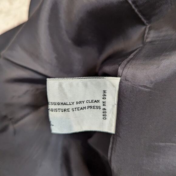 80s 90s Blazer A Line Anne Klein Velvet Trimmed Wool Blazer Black Size 2 - Picture 6 of 16